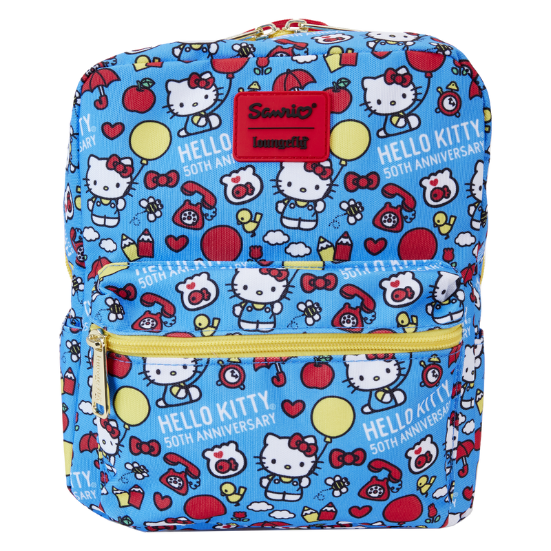 Loungefly Sanrio Hello Kitty 50th Anniversary All-Over Print Compact Nylon Mini Backpack