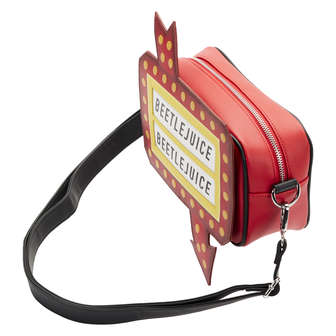 Loungefly Branded Beetlejuice Themed Graveyard Sign Design Crossbody Shoulder Bag