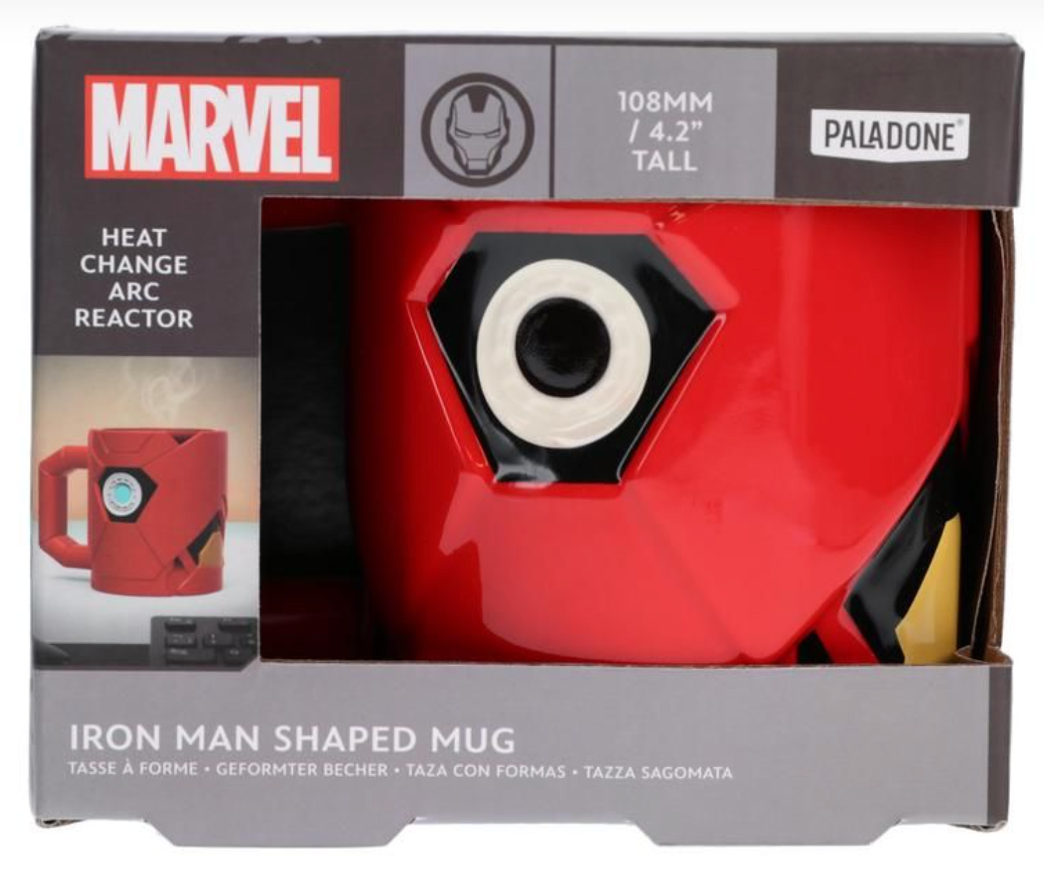 Offically Licensed Marvel Iron Man Themed Heat-Transforming Arc Reactor Design Ceramic Mug for Hot Drinks