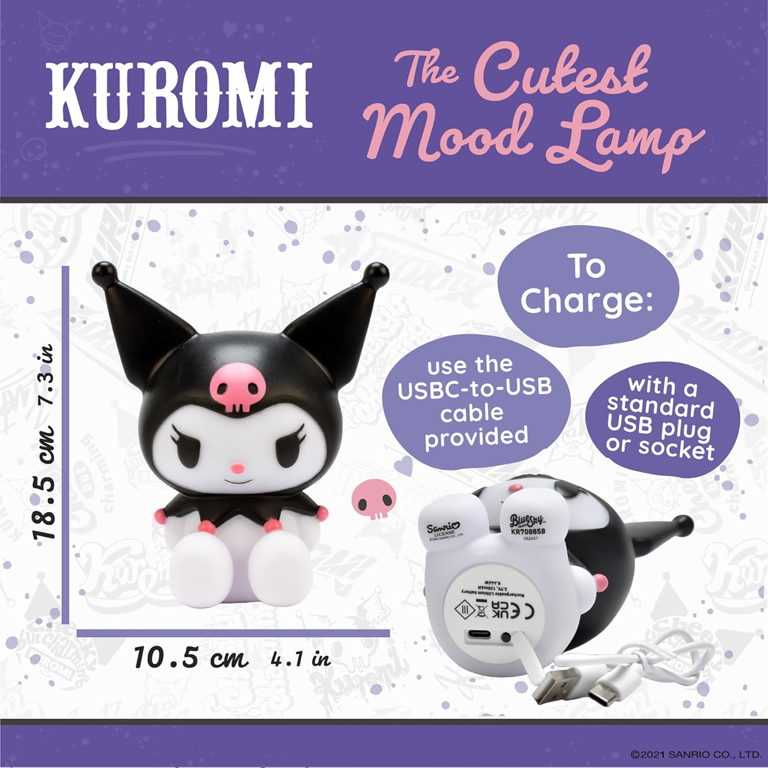 Sanrio Kuromi Touch - Sensitive Rechargeable Mood Light for Fans