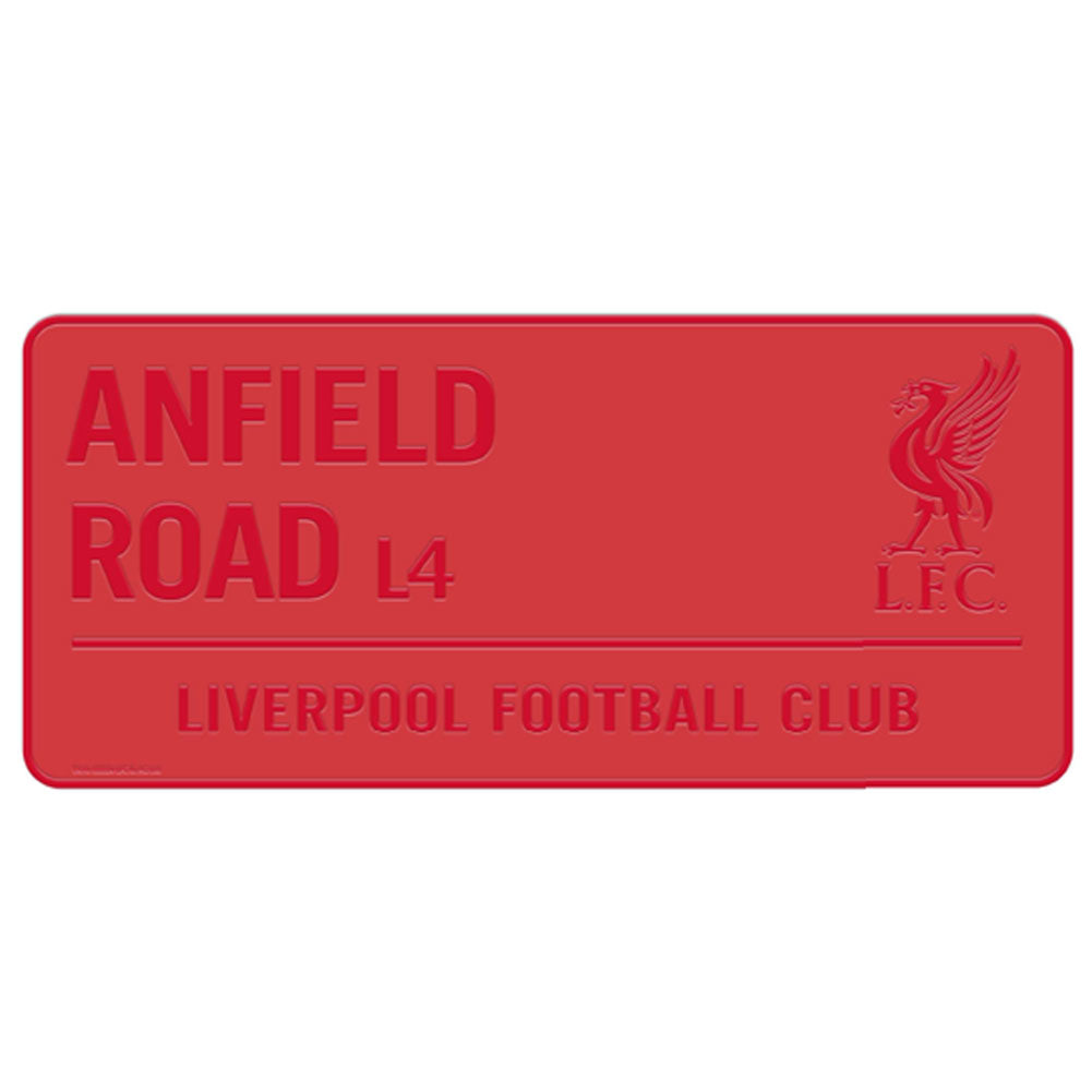 Vibrant Red Liverpool FC Anfield Road Street Wall Sign