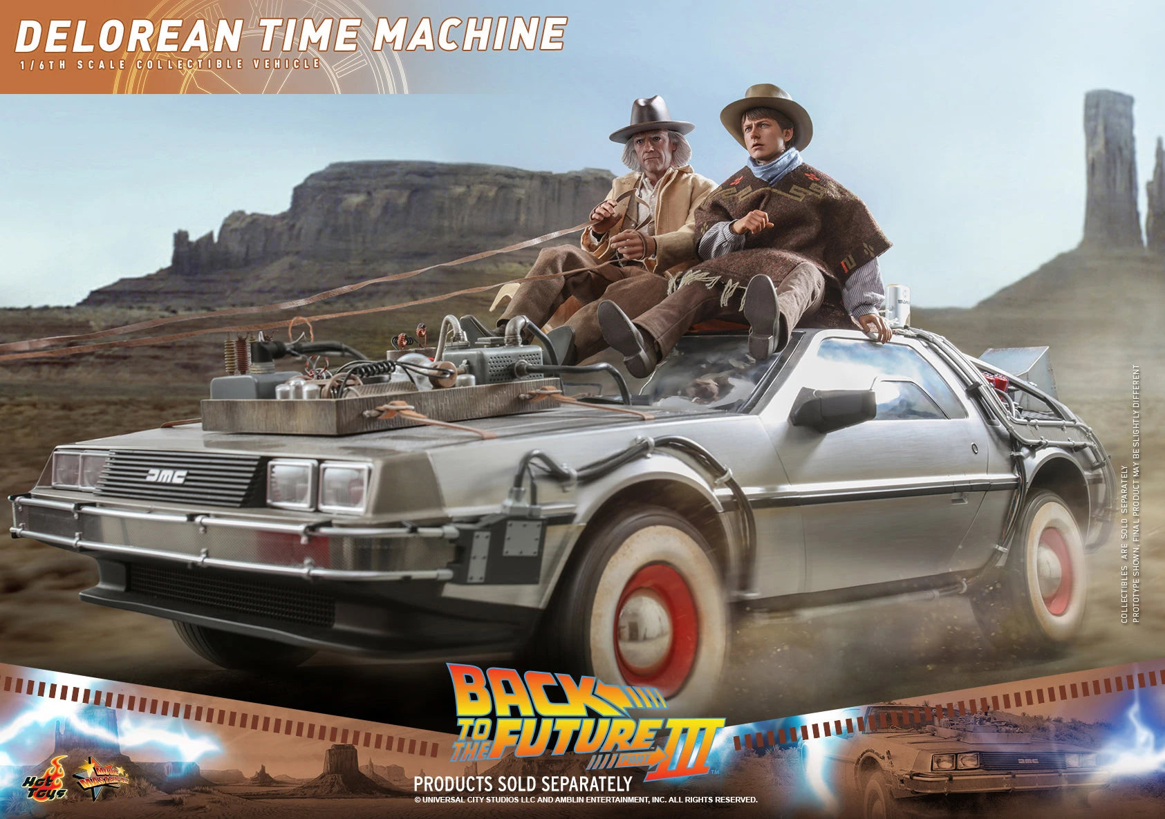 Hot Toys 1/6th Scale Back to the Future Part III DeLorean Time Machine Collectible