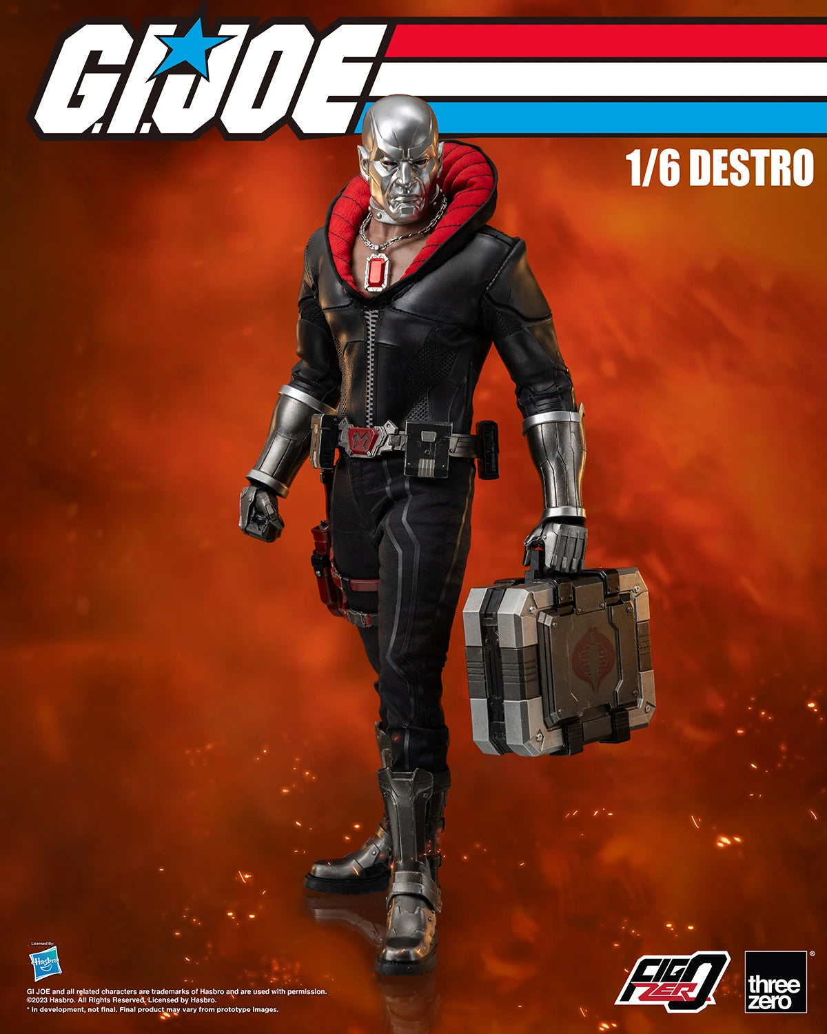 Threezero's G.I. Joe FigZero 1/6 Scale Collectible Action Figure of Destro, the Notorious Arms Dealer