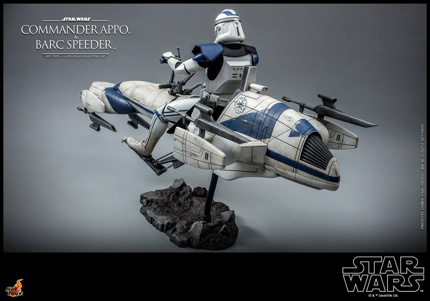 Hot Toys 1:6 Scale Star Wars Clone Wars - Detailed Commander Appo with BARC Speeder Set