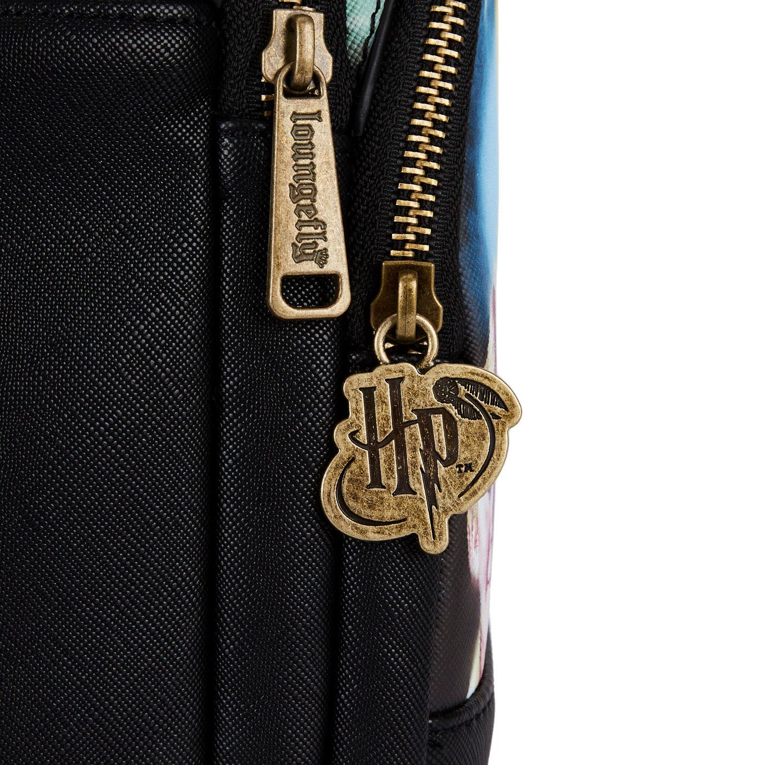 Loungefly Branded Harry Potter Trilogy Themed Triple Pocket Mini Backpack for Fashionable Carrying