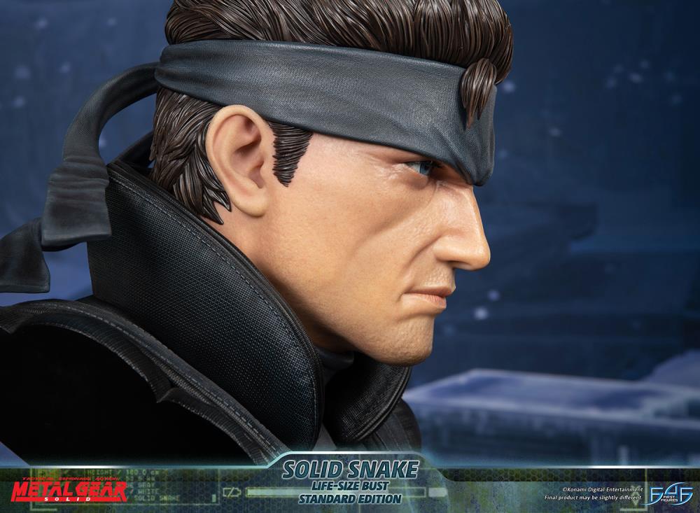 First4Figures Highly Detailed 1/1 Scale Life - Size Solid Snake Bust from Metal Gear Solid Video Game