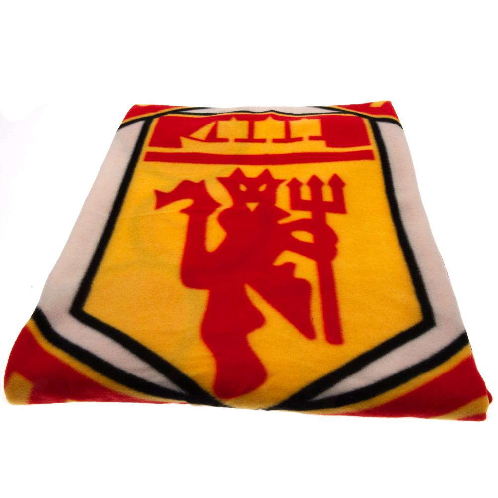 Soft and Warm Manchester United FC Polyester Fleece Blanket with Club Crest