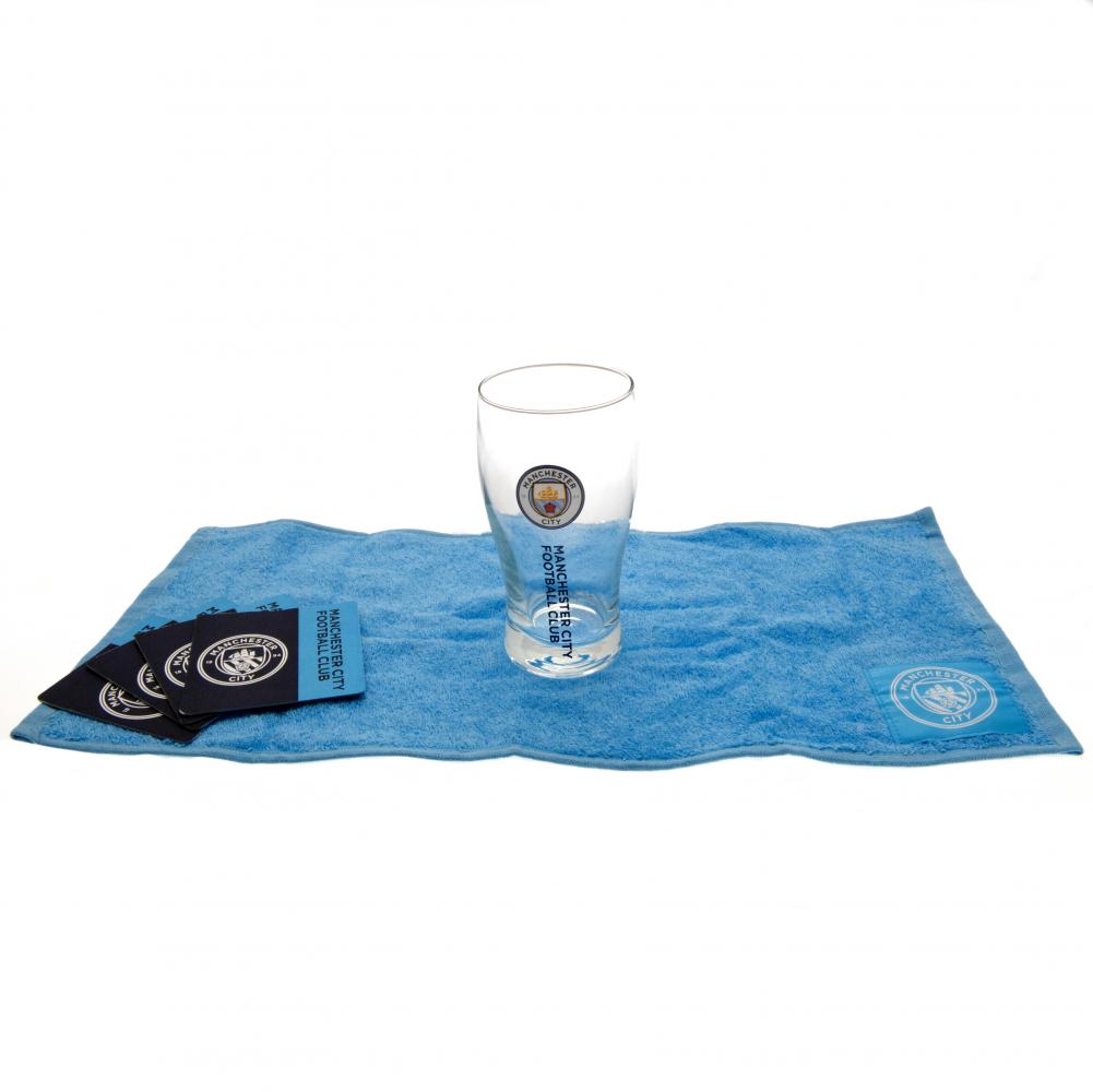 Authentic Manchester City FC Miniature Bar Set with Club Elements