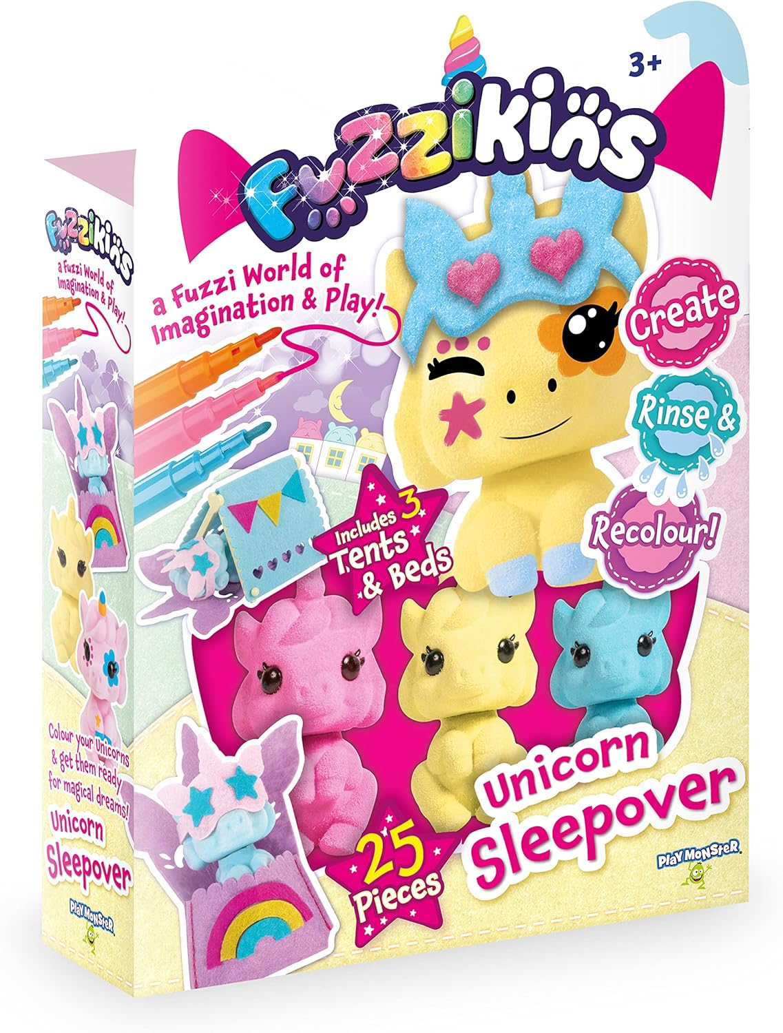 Fuzzikins Reusable Colouring Unicorn Sleepover Art Set for Endless Fun