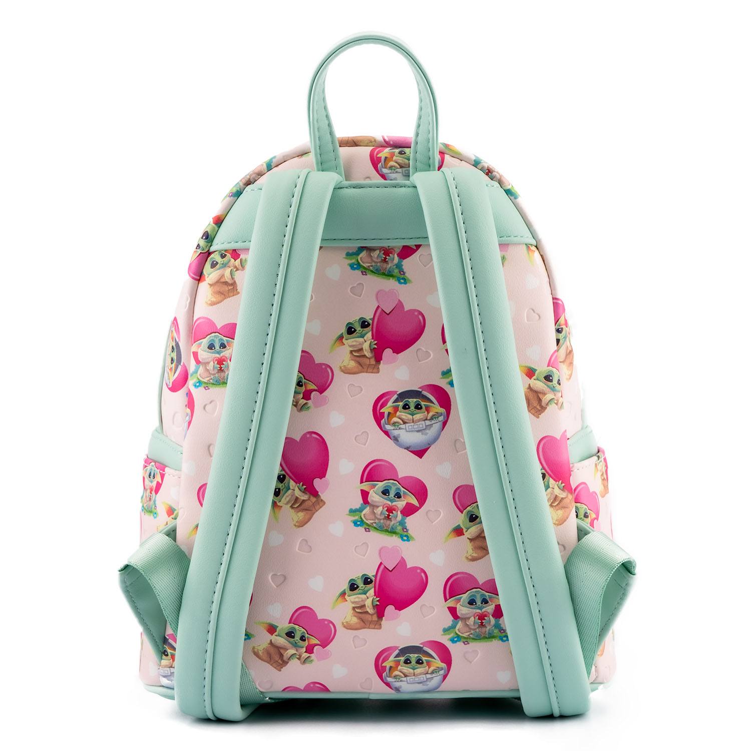 Loungefly Star Wars Grogu Valentines Mini Backpack with All - Over Heart Print