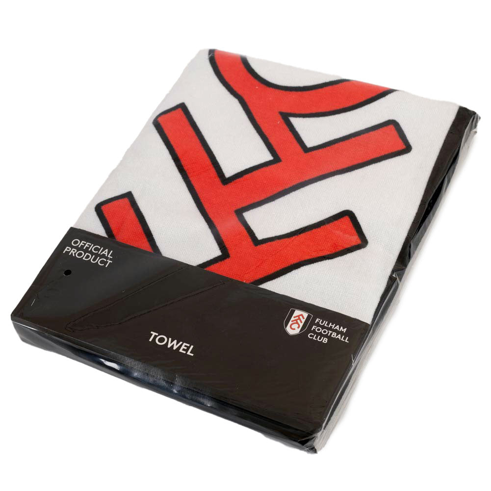 Fulham Football Club Pulse Design Velour Cotton Beach Towel