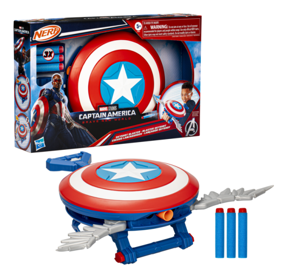 Marvel Studios Captain America's Brave New World Nerf Skyshot Toy Blaster for Boys and Girls