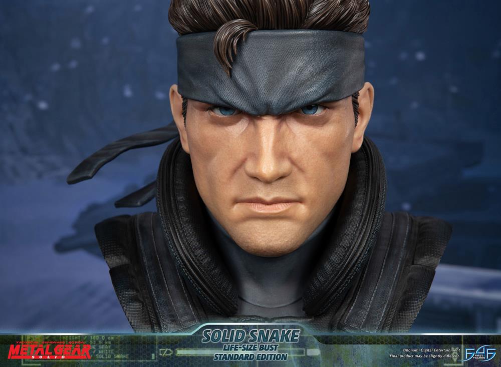 First4Figures Highly Detailed 1/1 Scale Life - Size Solid Snake Bust from Metal Gear Solid Video Game