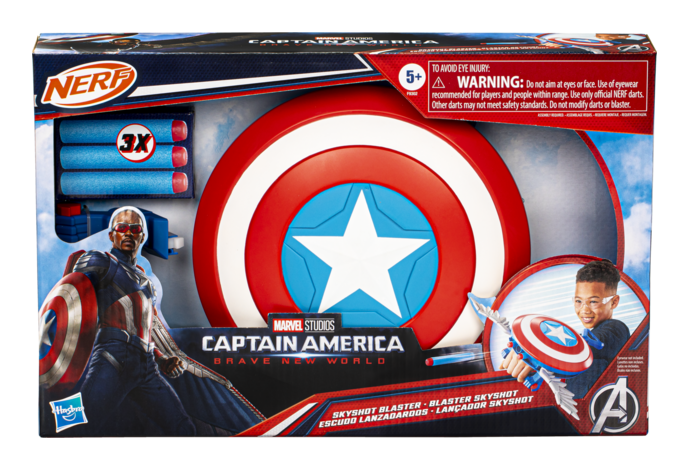 Marvel Studios Captain America's Brave New World Nerf Skyshot Toy Blaster for Boys and Girls