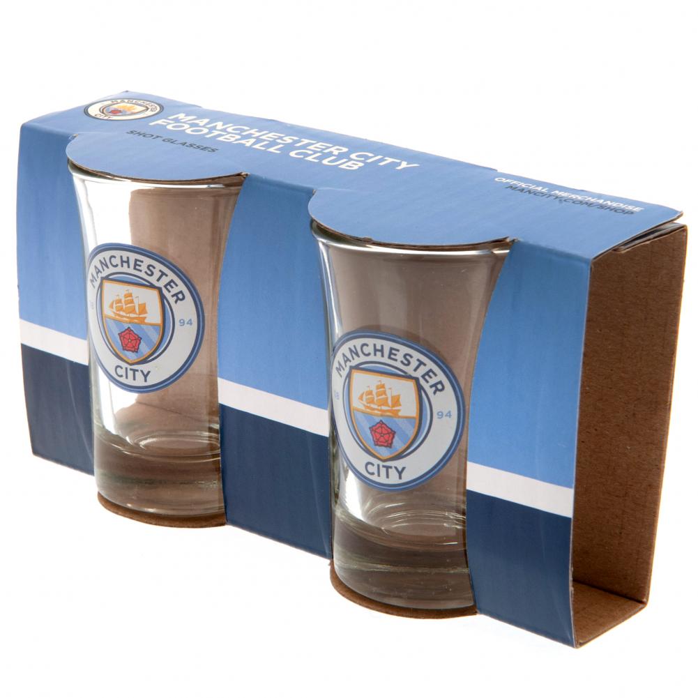 Manchester City FC 2-Piece Full-Color Shot Glass Set