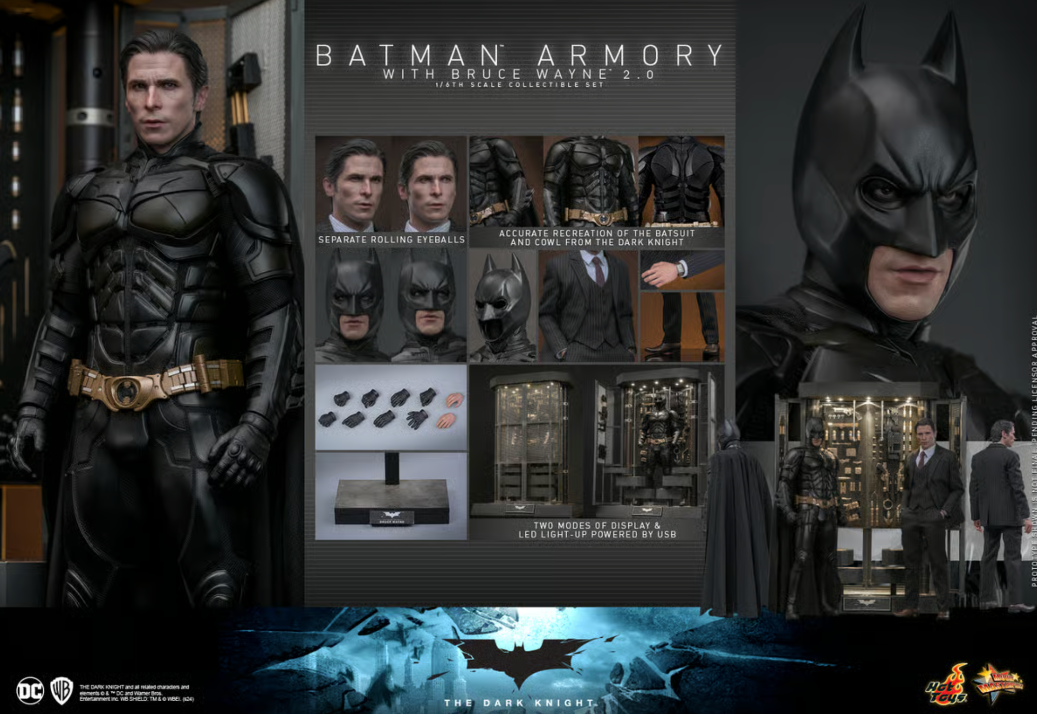 Hot Toys 1/6 Scale Batman Armory Set with Bruce Wayne (2.0)