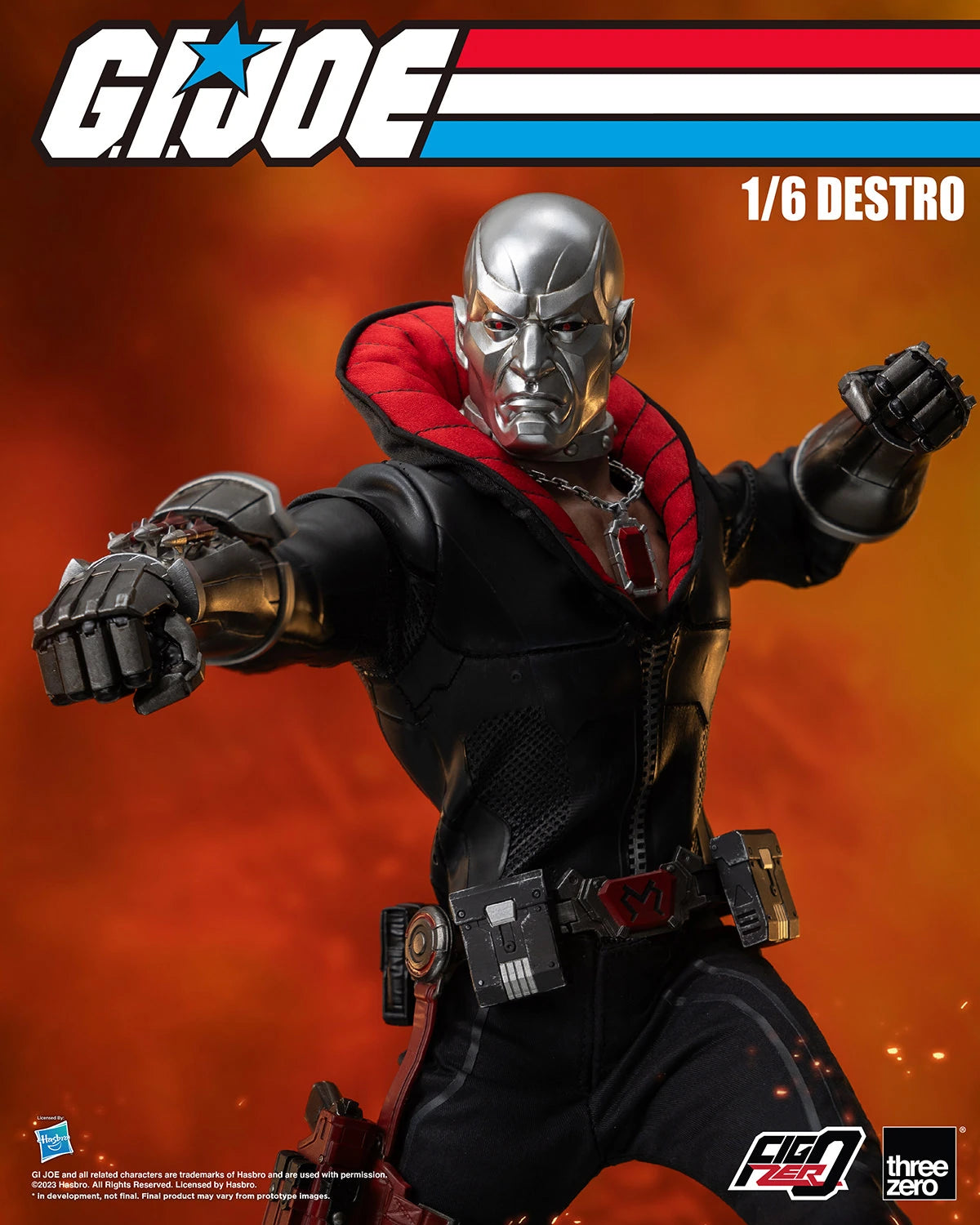 Threezero's G.I. Joe FigZero 1/6 Scale Collectible Action Figure of Destro, the Notorious Arms Dealer