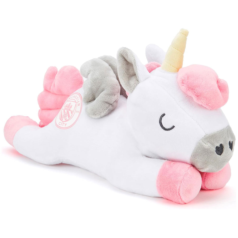 Pink and White Manchester City FC Polyester Plush Unicorn Toy