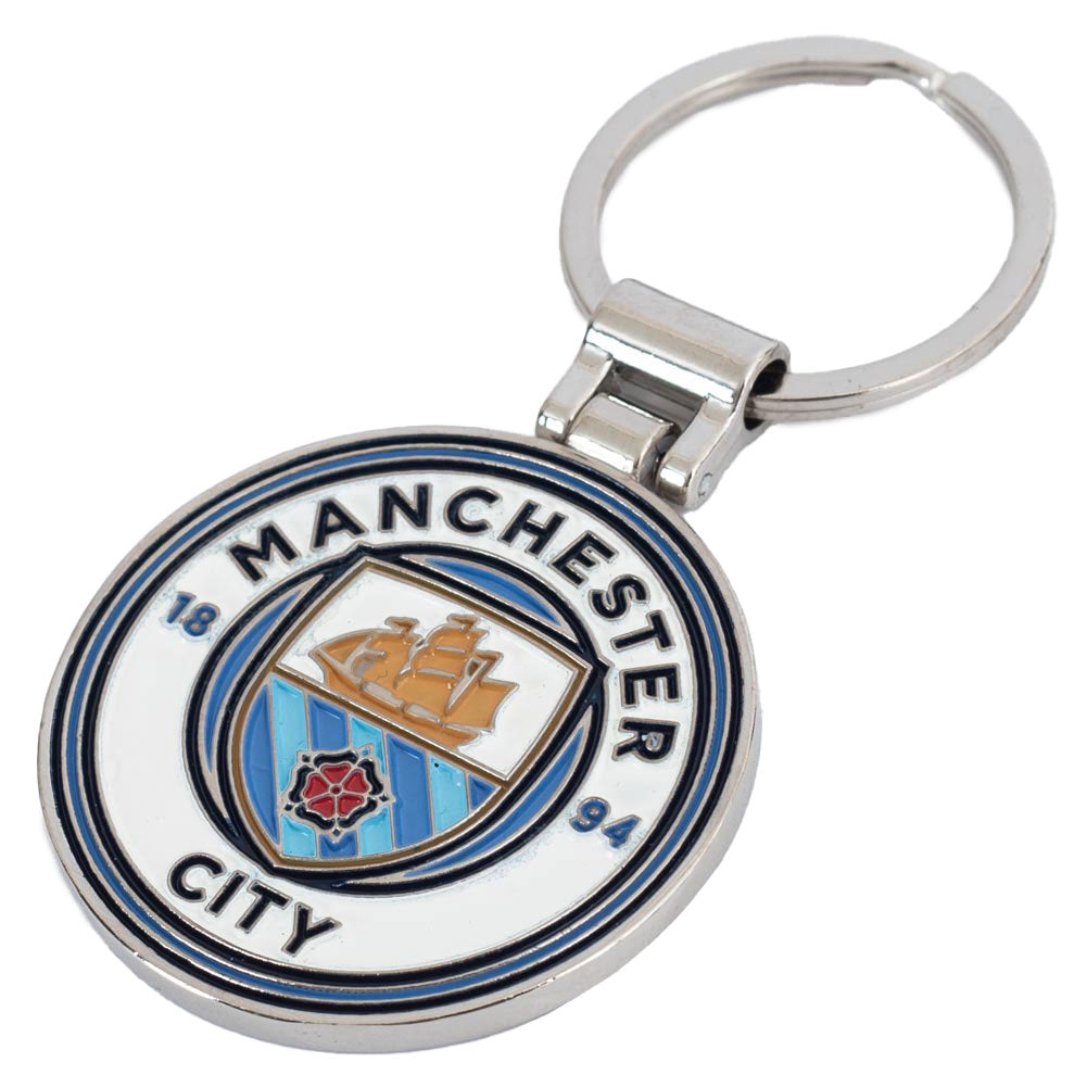 Full - Color Enamel Manchester City FC Executive Crest Keyring