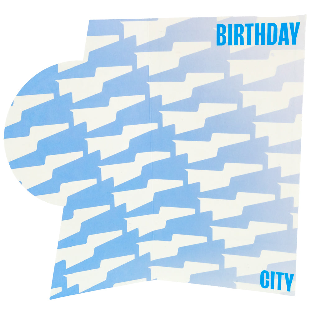 Colorful Glossy Manchester City FC Crest Fold - Out Birthday Card