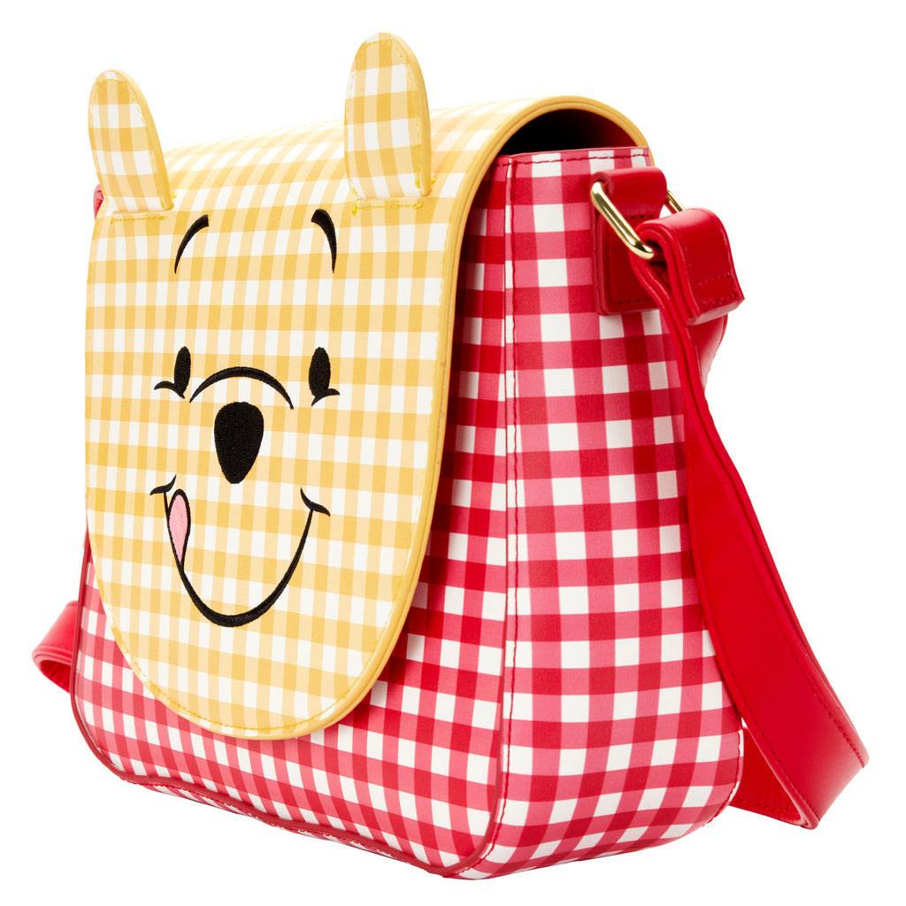 Loungefly Disney's Adorable Winnie The Pooh Gingham-Patterned Crossbody Shoulder Bag for Fashion Lovers