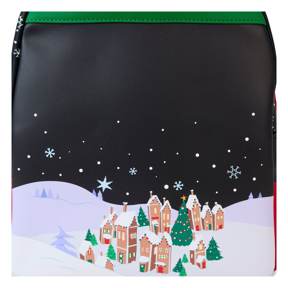 Loungefly Brand Disney The Nightmare Before Christmas Christmas Town Themed Fashionable Mini Backpack for Travel and Daily Use
