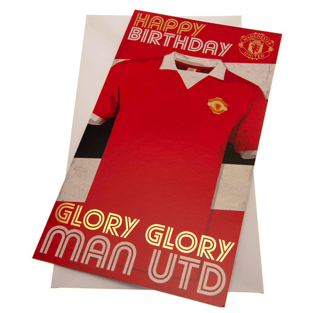 Retro-style Manchester United FC Red Gloss Birthday Card