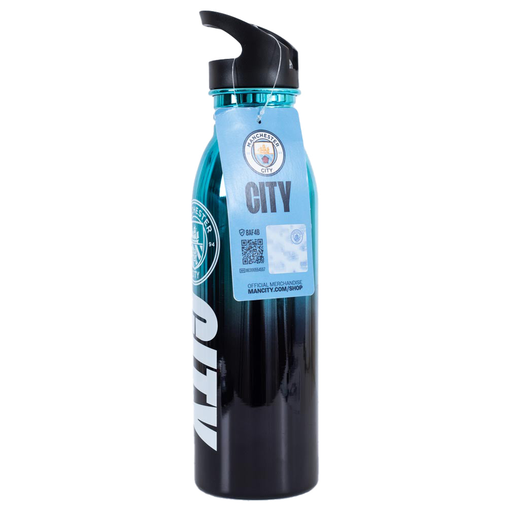 Manchester City Football Club Stainless Steel Metallic Fade Style Camping Drinks Bottle
