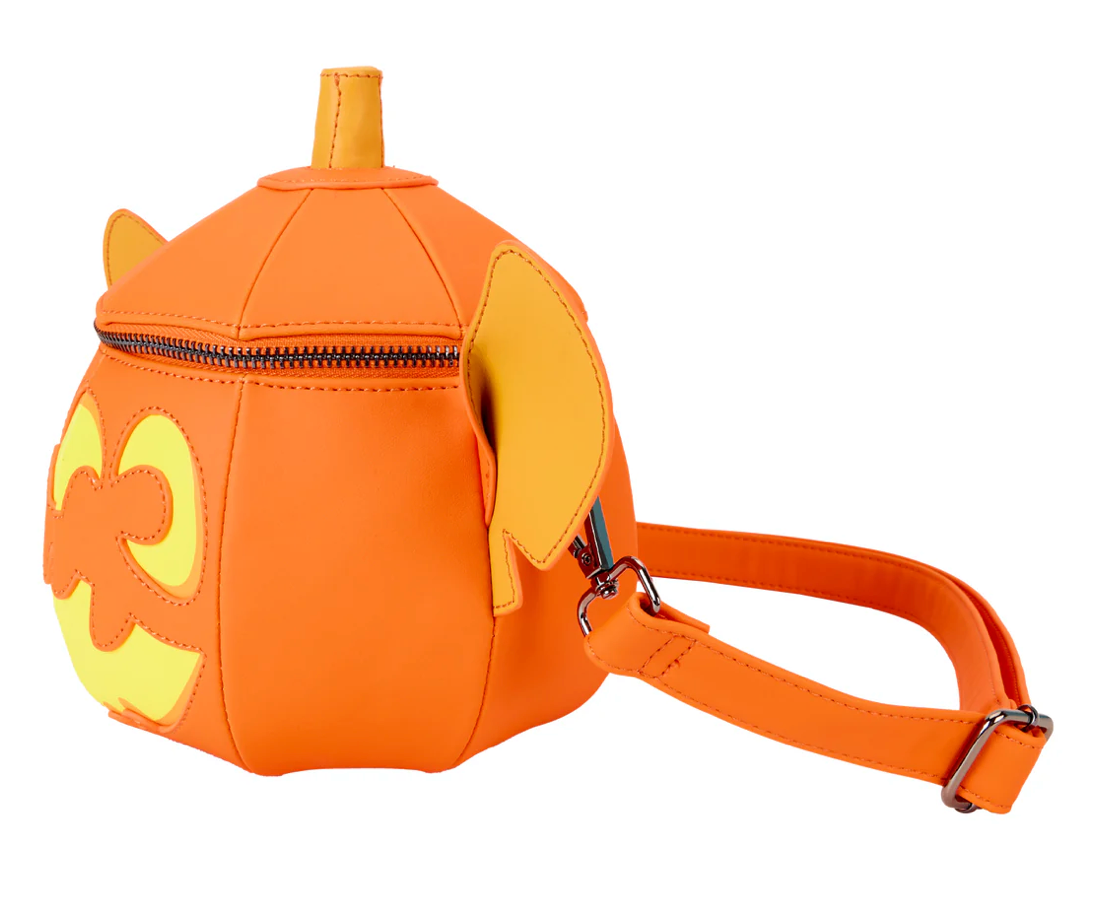 Loungefly Disney Glow-in-the-Dark Stitch Pumpkin-Shaped Crossbody Bag