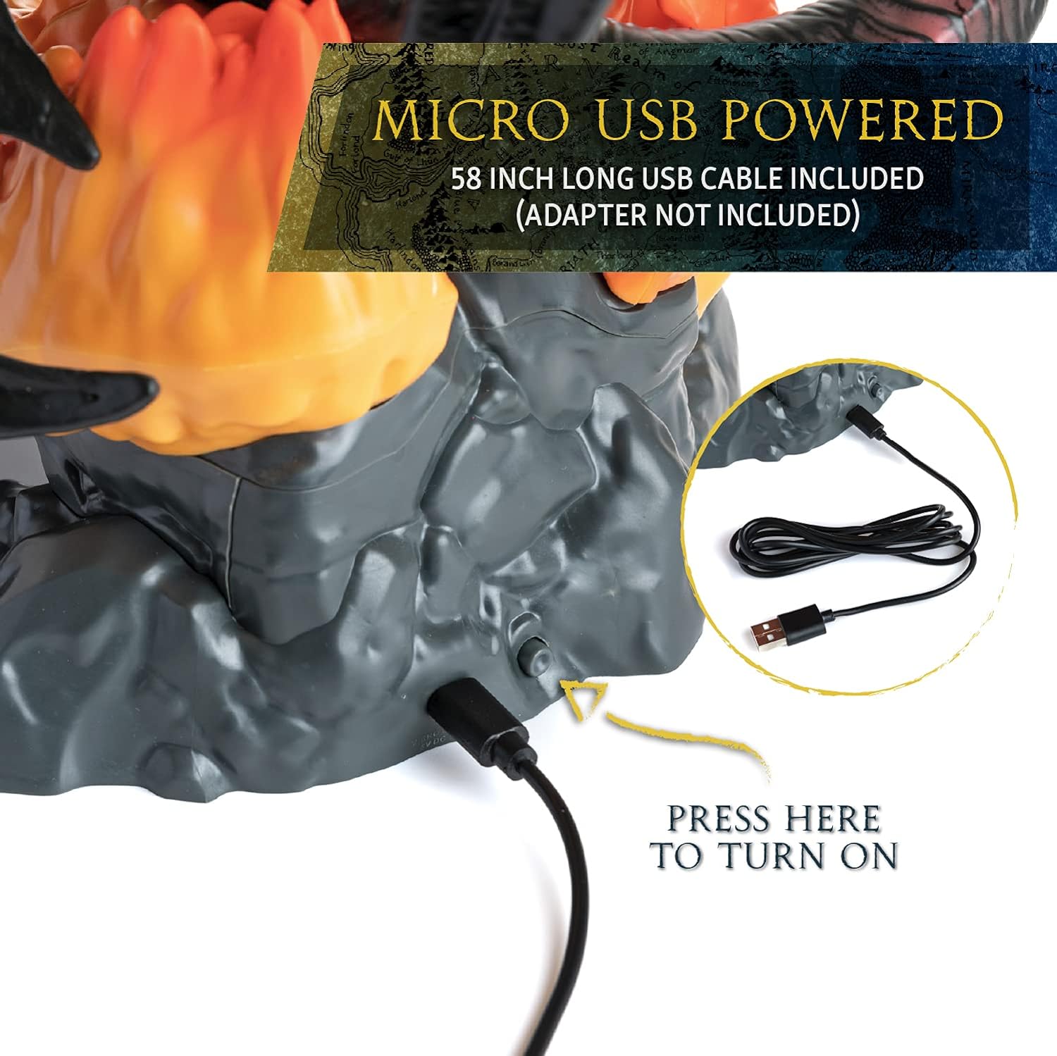 Officially Licensed Lord of the Rings Balrog vs Gandalf Glowing Desk Lamp