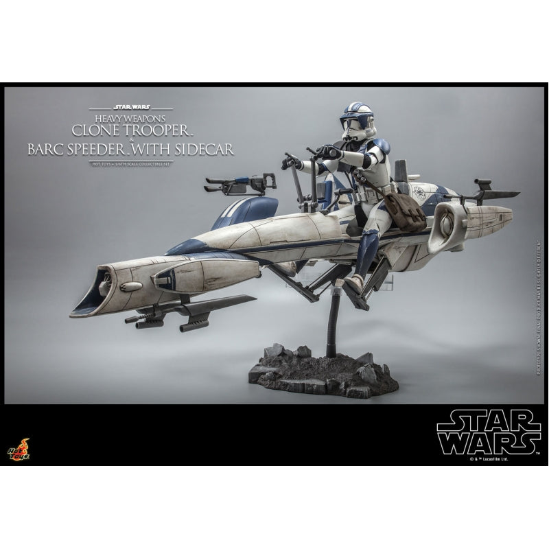 Hot Toys 1:6 Scale Star Wars Clone Wars Heavy - Weapons Trooper & BARC Speeder with Sidecar Set