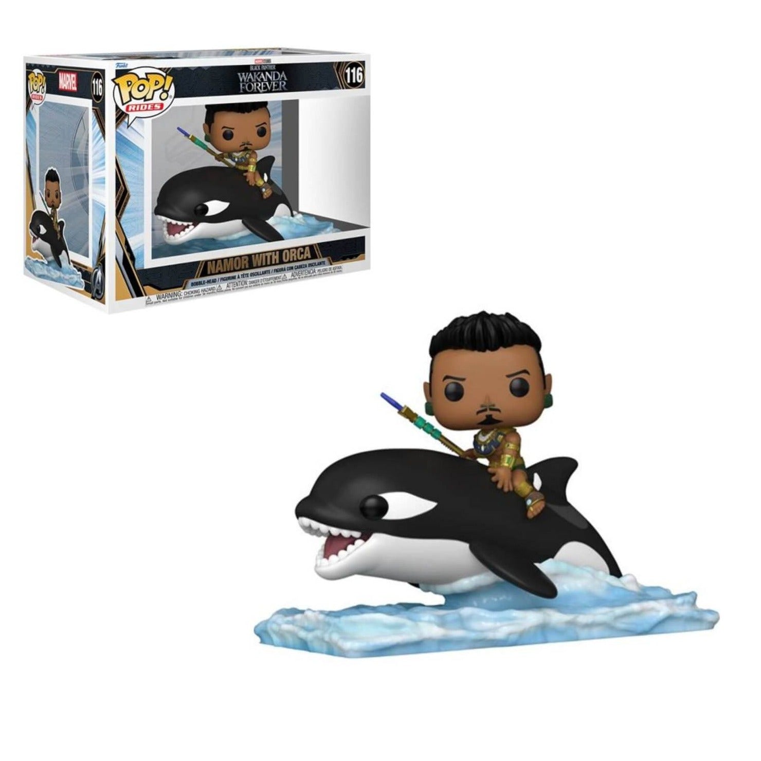 Marvel Black Panther Wakanda Forever Namor on Orca Cool Funko Pop! Ride Collectible