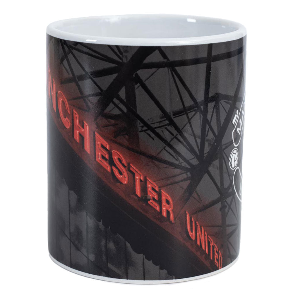 Manchester United Old Trafford Ceramic Coffee Mug with White Club Crest