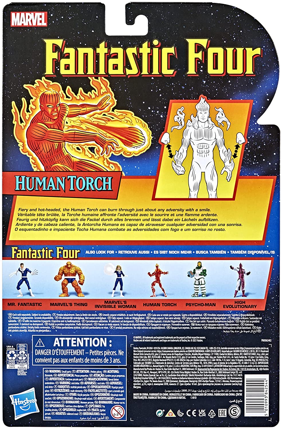 Hasbro Retro Marvel Legends Series 6-Inch Fantastic Four The Human Torch Action Figure