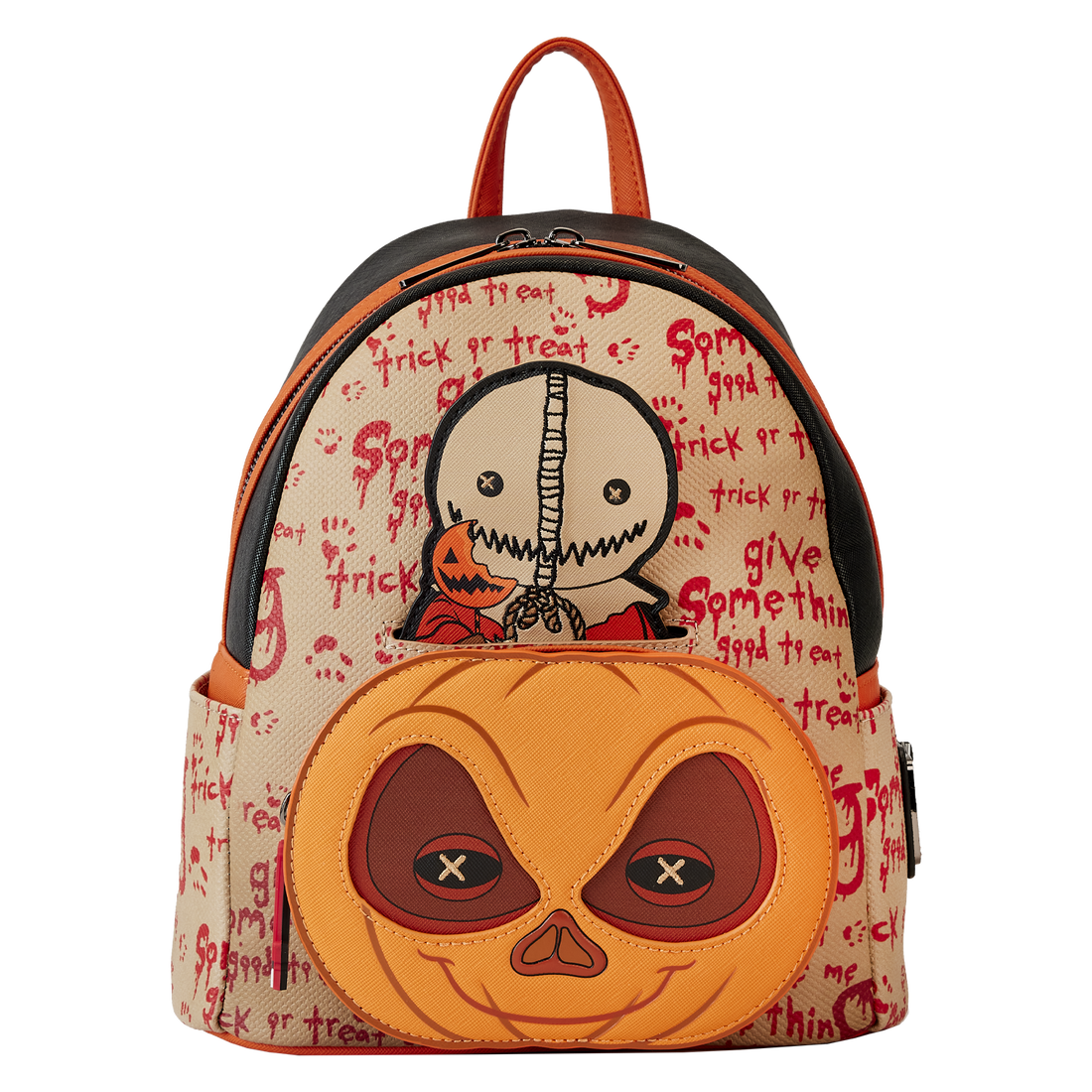 Loungefly Trick 'R Treat Themed Cosplay Mini Backpack with Unique Pumpkin Design