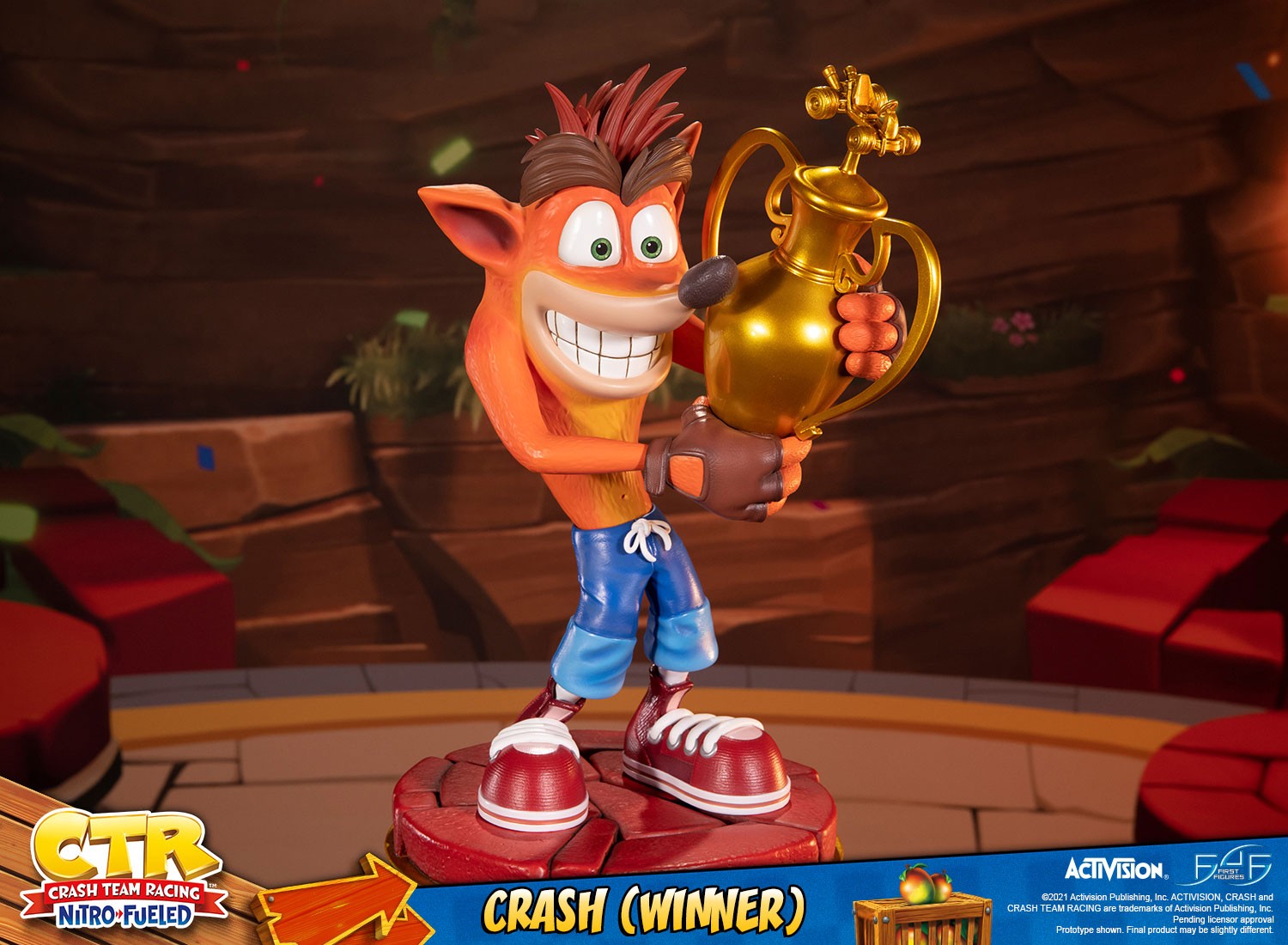 First4Figures Resin Collectible: Crash Bandicoot Nitro-Fueled Winner Statue