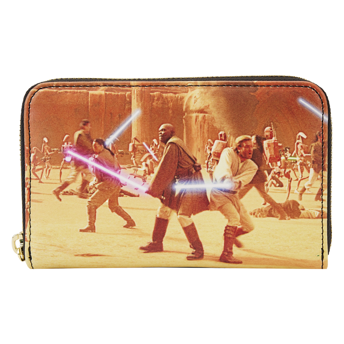 Loungefly Vegan Leather Star Wars Episode II Attack of the Clones Scene Zip - Around Wallet