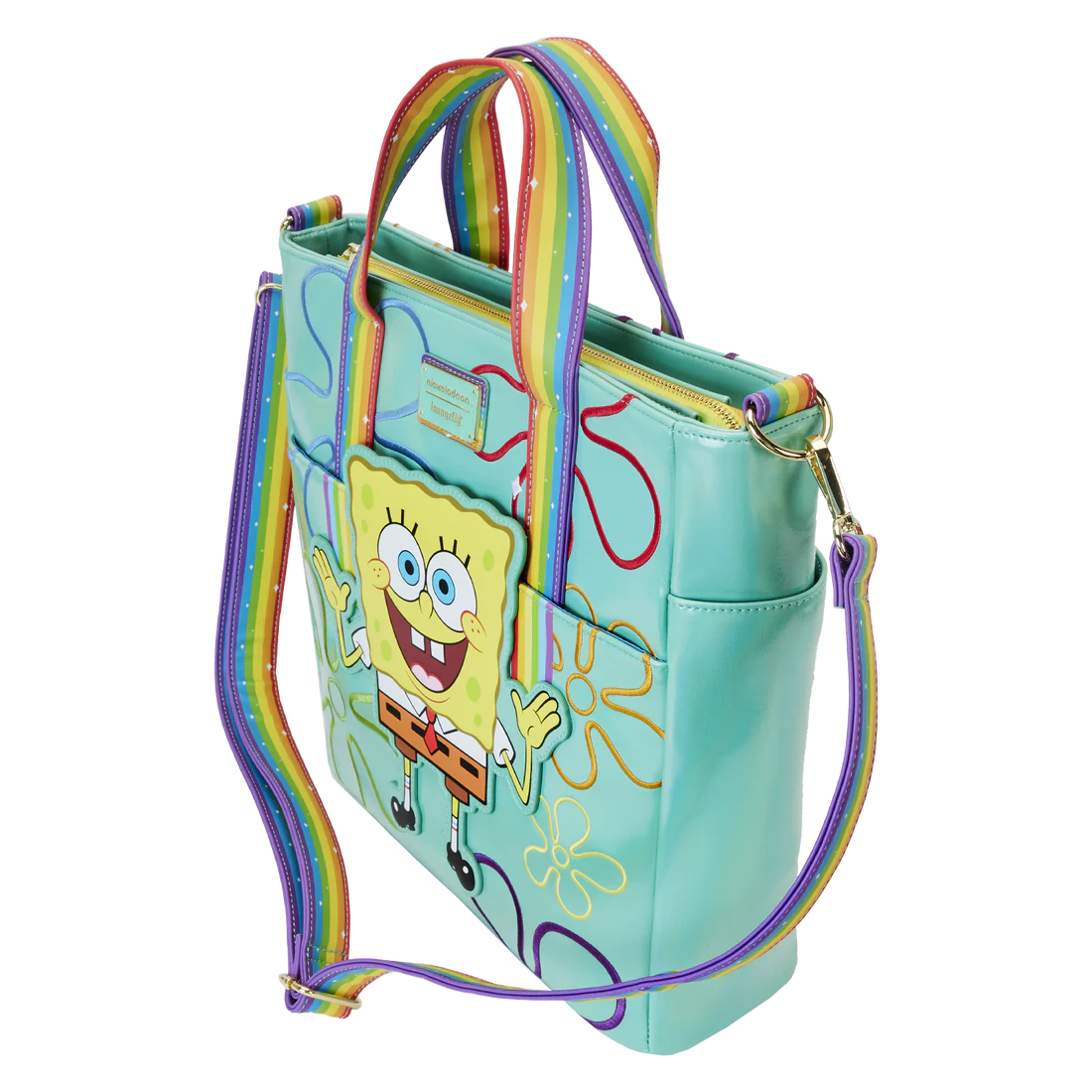 Loungefly Nickelodeon Spongebob 25th Anniversary Iridescent Convertible Tote Backpack Bag