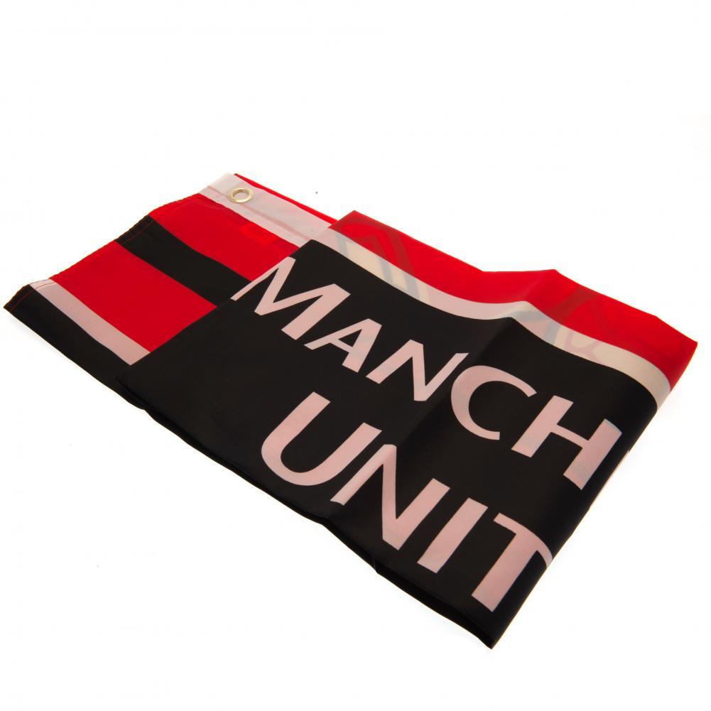 Large 100% Polyester Manchester United Football Club Red Wordmark Flag