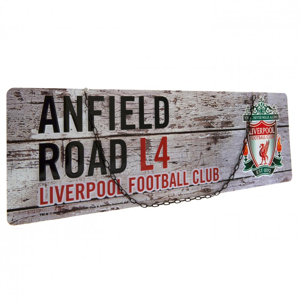 Liverpool FC Vintage-style Metal Hanging Garden Sign with Club Crest