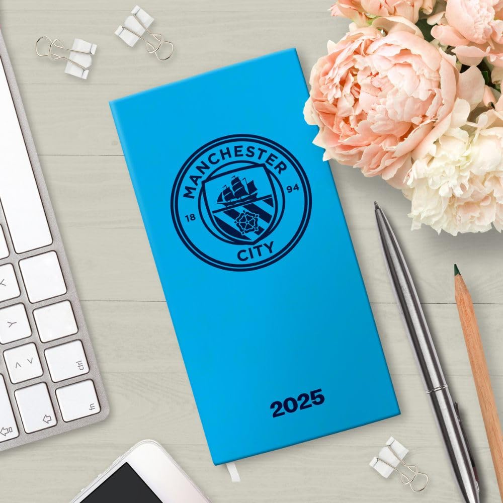2025 Manchester City FC Slim Light - Blue Hardback Weekly Diary