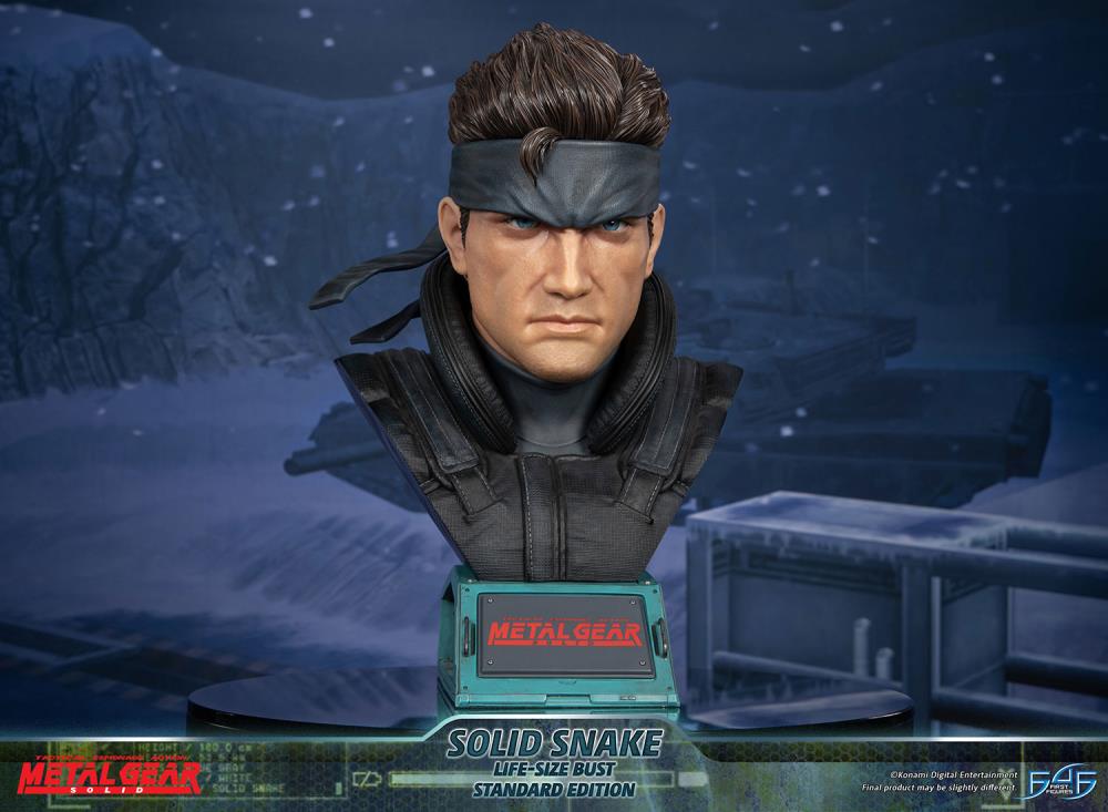 First4Figures Highly Detailed 1/1 Scale Life - Size Solid Snake Bust from Metal Gear Solid Video Game