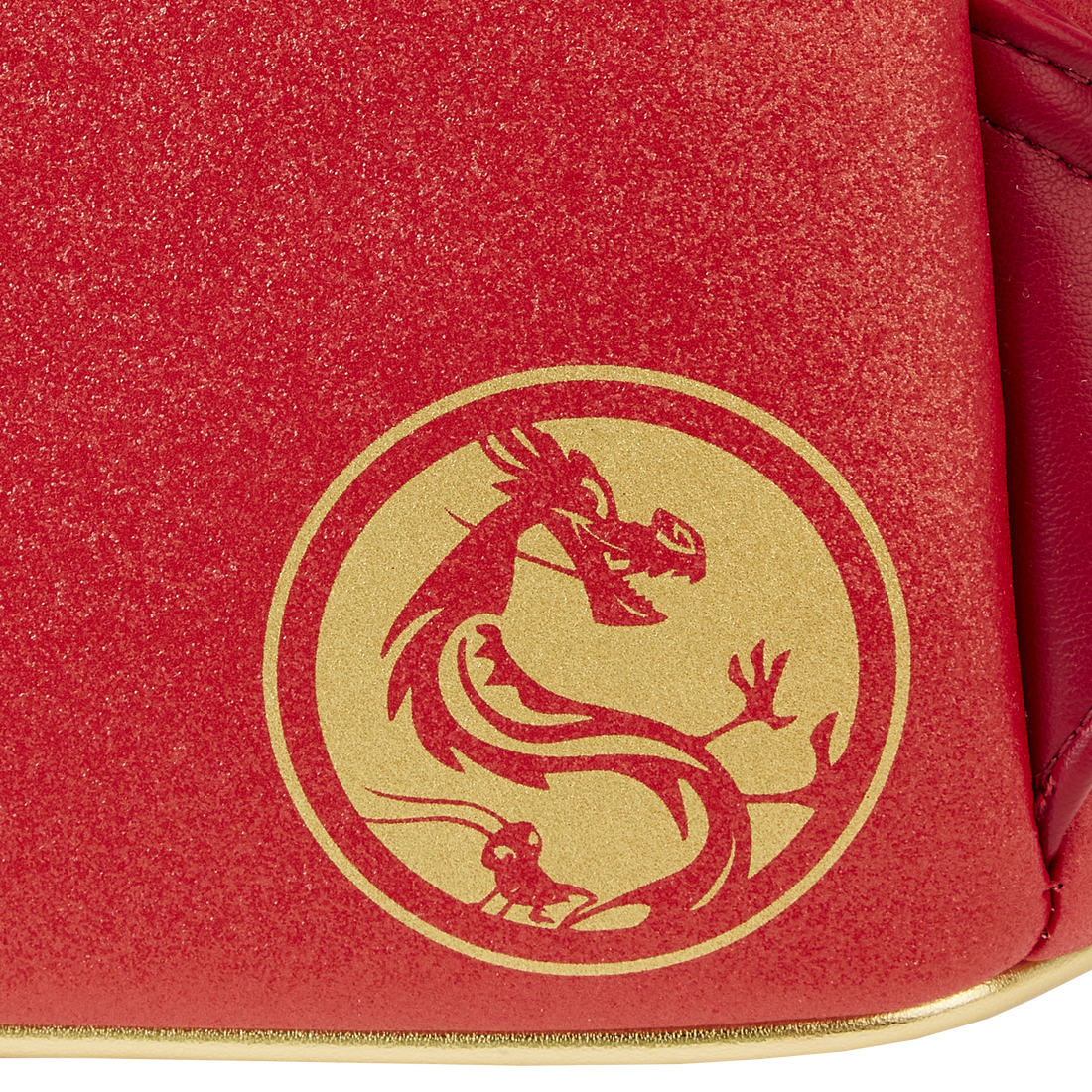 Loungefly Disney Mulan 25th Anniversary Mushu Themed Glittery Cosplay Style Mini Backpack for Fashionable Outings