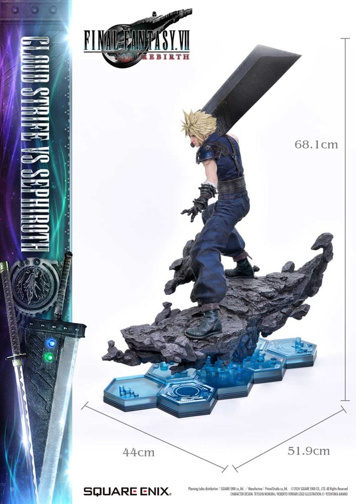 Final Fantasy VII Rebirth 1/4 Scale Cloud Strife vs Sephiroth Masterline Statue