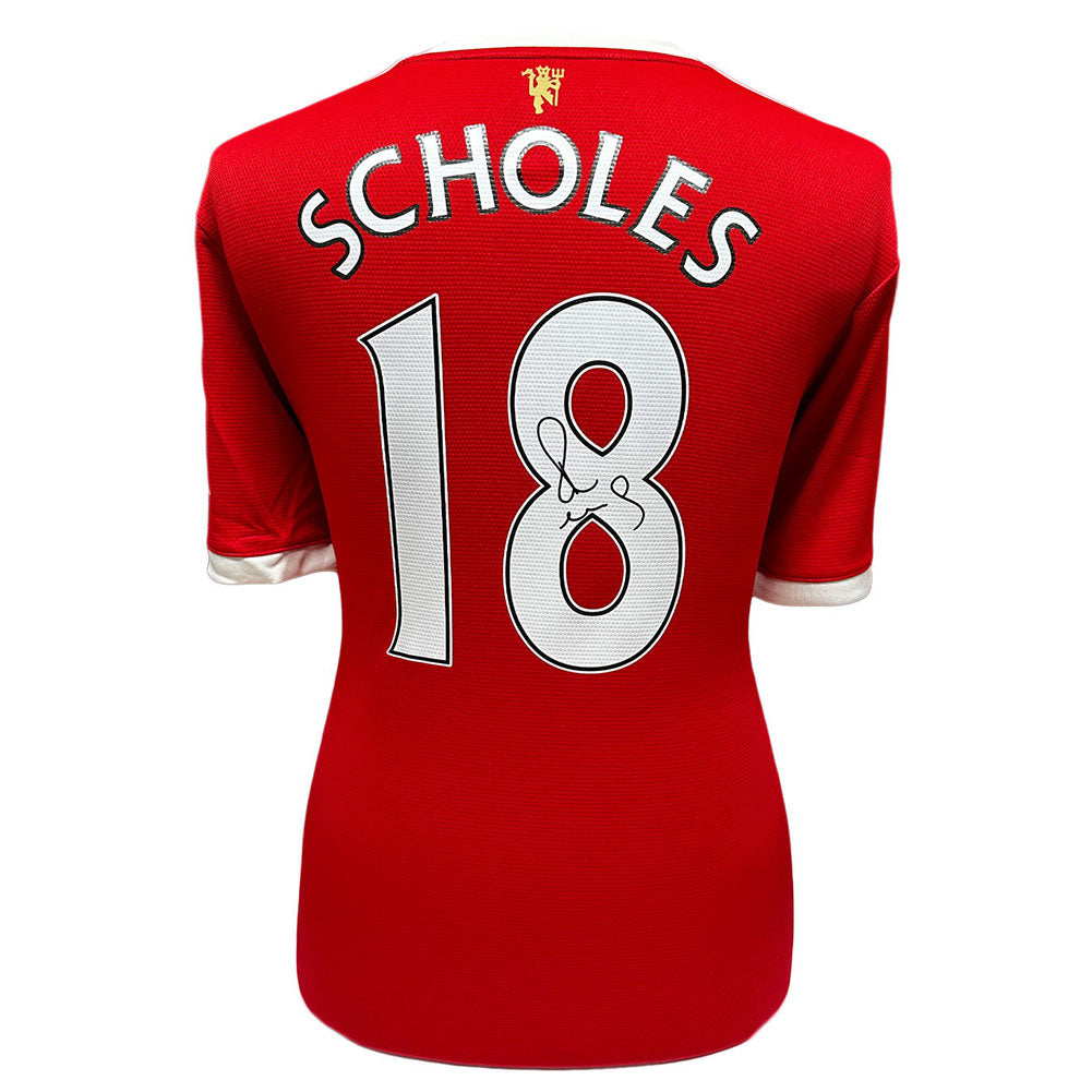 Authentic Manchester United Football Shirt Hand - Signed by Paul Scholes from the 2021 - 2022 Season