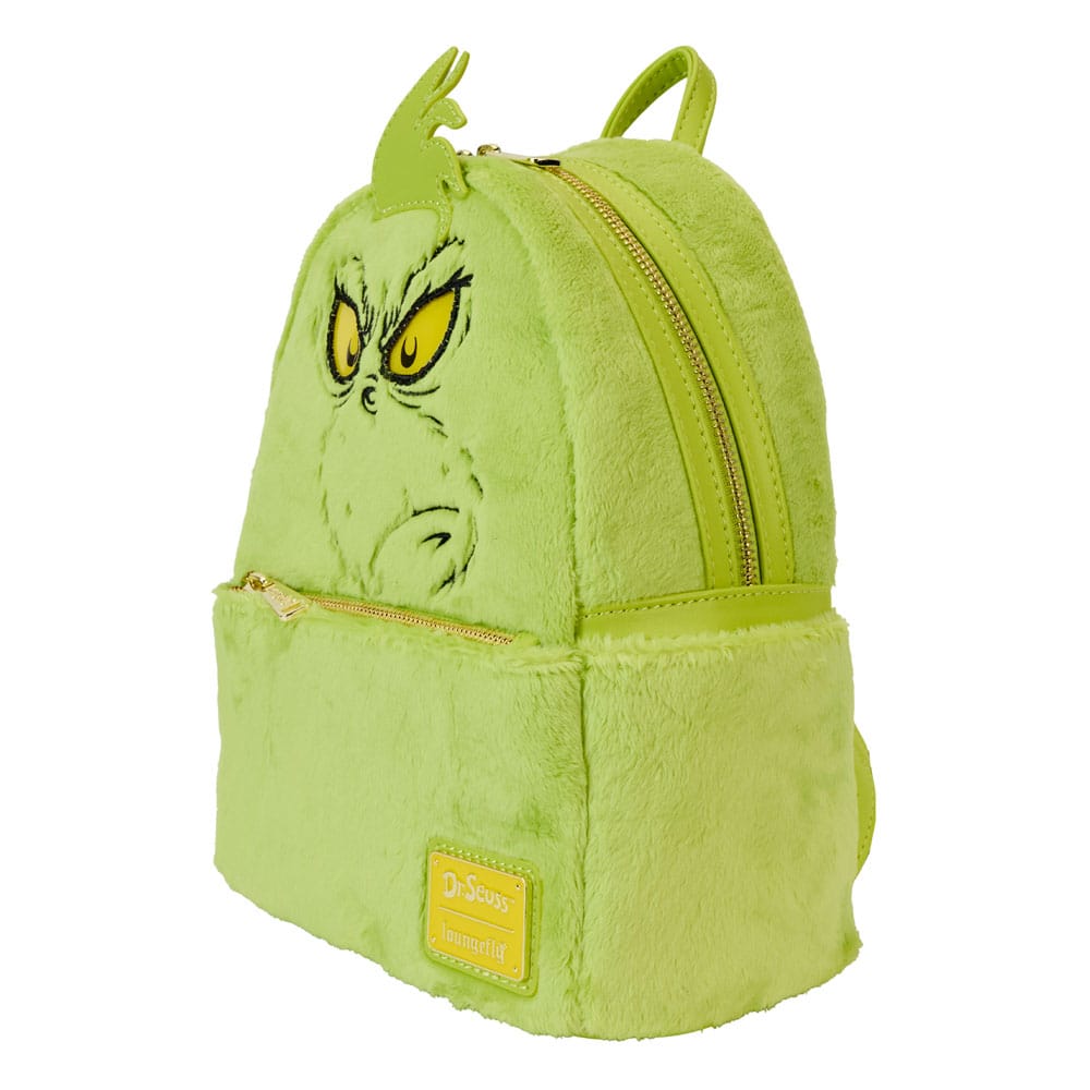 Loungefly Licensed Dr. Seuss' How The Grinch Stole Christmas! Plush and Cosplay-themed Light-up Mini Backpack for Holiday Fans