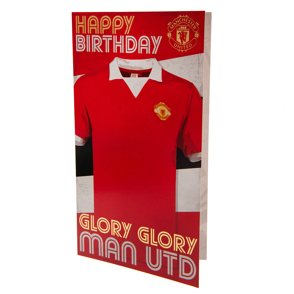 Retro-style Manchester United FC Red Gloss Birthday Card