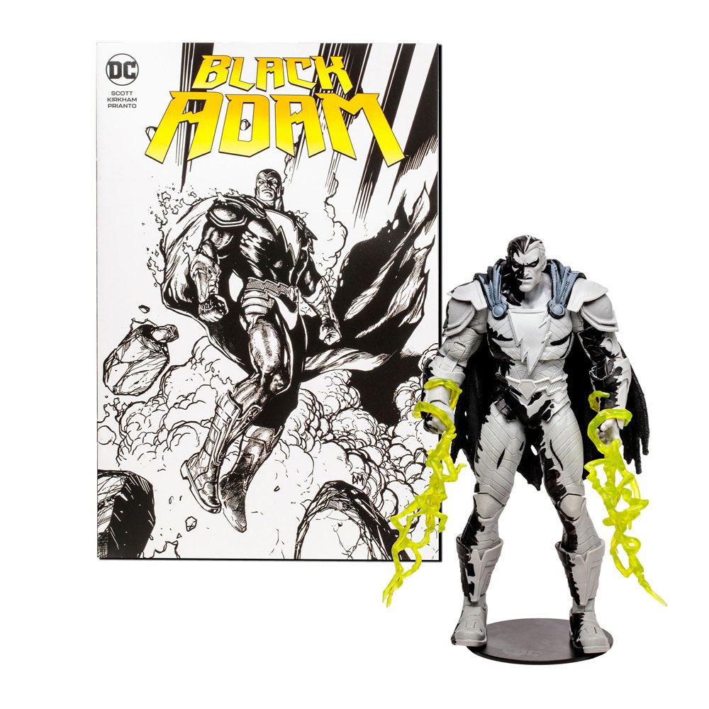 McFarlane DC Direct 7-Inch Black Adam Action Figure with Line Art Variant Comic
