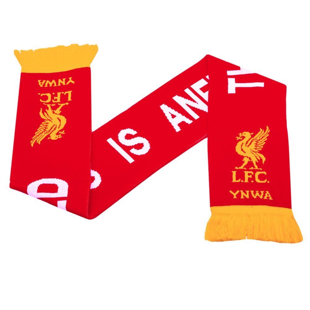 Liverpool Football Club This Is Anfield Branded Knit Scarf for Fans