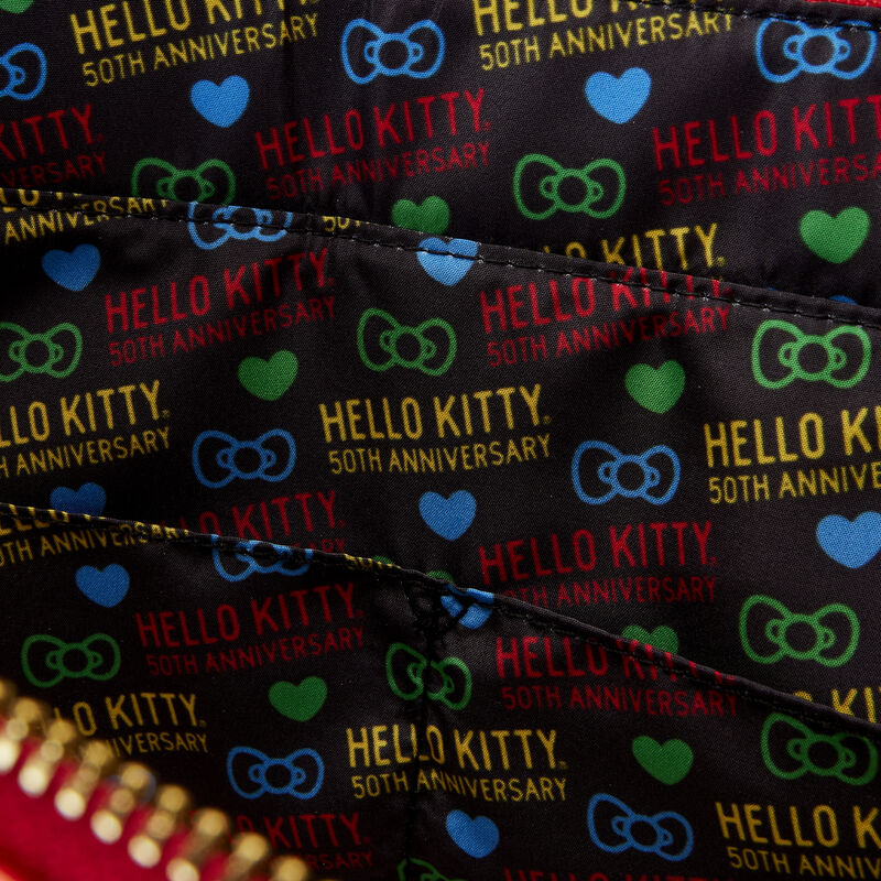 Loungefly Sanrio Hello Kitty 50th Anniversary Shiny Metallic Tote with Detachable Coin Bag
